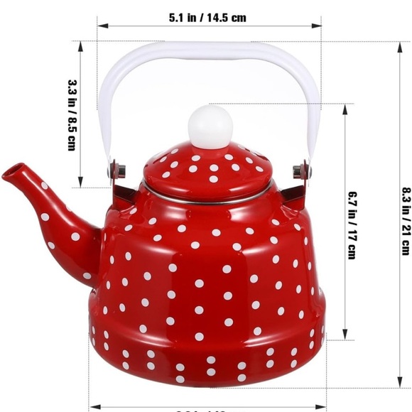 1.8 quart vintage enamel tea kettle , no whistling - Picture 2 of 6